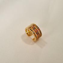 Piercing Fake Cravejado com Zircônias Coloridas
