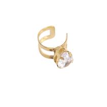 Piercing Fake De Orelha Vazado Com Gota De Zircônia Folheado A Ouro 18K Antialérgico - BSPRI23