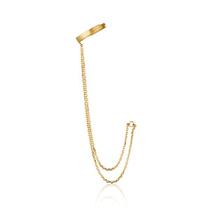 Piercing Fake de Ouro 18k Conch Com Corrente