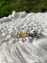 Piercing fake de pressão vazado modelo corrente folheado Piercing fake de pressão vazado modelo corrente folheado