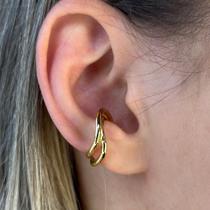 Piercing Fake Dois Fios Liso Banhado em Ouro 18k