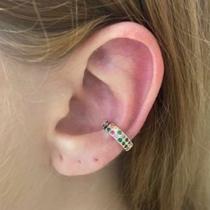 Piercing Fake Dourado Zirconia Colors Folheado A Ouro