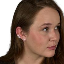 Piercing Fake Flor Cravejada - Prata 925