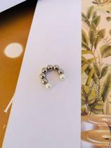 Piercing fake piercing de pressão modelo pérolas folheado