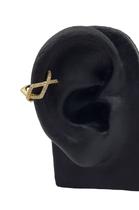 Piercing Fake X Duplo com Micro Zircônias Banhado em Ouro18k