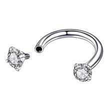 Piercing Ferradura com Zircônia Aço Cirúrgico 316L Ouro PVD Cor:DouradoTamanho:6mm (P)