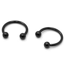 Piercing Ferradura Preto Aço Cirúrgico 1.2mm Piercing Ferradura Preto Aço Cirúrgico 1.2mm
