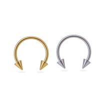 Piercing Ferradura Spike Aço Cirúrgico 316L Ouro PVD CorDouradoTamanho10mm G Piercing Ferradura Spike Aço Cirúrgico 316L Ouro PVD CorDouradoTamanho10mm G