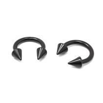 Piercing Ferradura Spike Black em Titânio 1.2mm