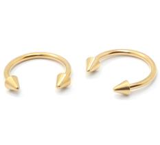Piercing Ferradura Spike PVD Dourado Aço Cirúrgico 1.2mm