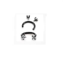 Piercing ferradura tragus septo preto ponto luz zirconia