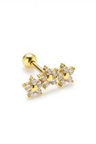 Piercing Flores de Orelha Ouro 18k Zircônias - 0.71