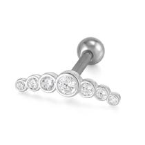 Piercing Furo H8 Mini Zircônias Base Reta Para Conch e Helix