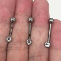 PIERCING GENITAL EM TITÂNIO COM CRISTAL FLAT - 1,6mm
