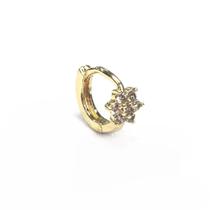 Piercing hélix argolinha Clicker Flor cravejada de zircônias 8mm