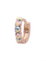 Piercing Hélix Cartilagem Orelha Argolinha Clicker 6mm Strass Boreal Furta Cor Dourado