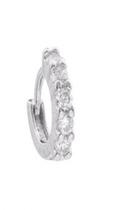 Piercing Hélix Cartilagem Orelha Argolinha Clicker Cravejada Prata 6mm