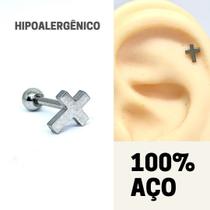 Piercing hélix cruz 1 - 100% aço (onp1055)