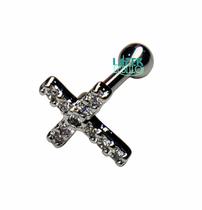 Piercing Helix De Orelha Tragus Aço Com Zirconia