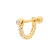 Piercing Hélix Ouro 18K (750) Cravejado