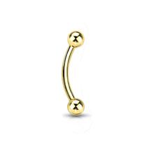 Piercing Helix Titanio Curvo Bananinha Sobrancelha Dourado