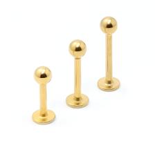 Piercing Labret Aço Cirúrgico Dourado PVD