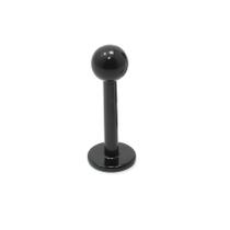Piercing Labret Aço Cirúrgico Preto PVD