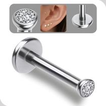 Piercing labret aço inoxidável cinza uso labial e corporal Piercing labret aço inoxidável cinza uso labial e corporal