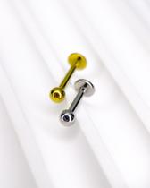 Piercing Labret Básico em Titânio ASTM F-136 para Diversas Perfurações