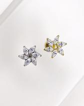 Piercing Labret com Catavento de Zircônias em Titânio - Joia para Perfurações Auriculares