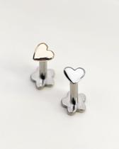 Piercing Labret com Coração - Ouro 14k - Joia Minimalista