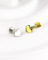 Piercing Labret com Mini Coração em Titânio - Escolha sua Cor