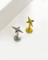 Piercing Labret com Mini Estrela em Titânio - Escolha sua Cor