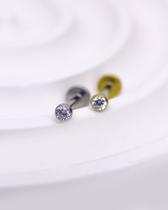 Piercing Labret com Zircônia Inglesa - Titânio - Joia Anodizada Personalizável