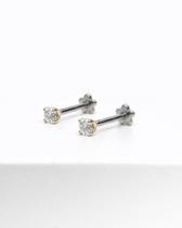 Piercing Labret com Zircônia Solitário 2.5mm - Ouro 14k - Joia Elegante e Discreta