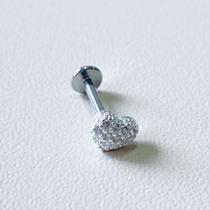 Piercing Labret Coração com Pedrinhas