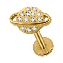 Piercing Labret De Titânio Com Rosca Interna CZ, Design De Coração Para Tragus, Cartilagem, Helix E