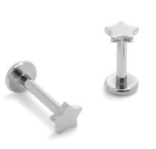 Piercing Labret Estrela Aço Cirúrgico Rosca Interna Piercing Labret Estrela Aço Cirúrgico Rosca Interna