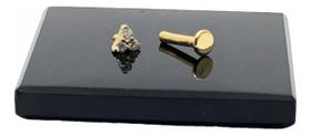 Piercing Labret Ouro 18k 3 Pedras Brancas Triângulo K030