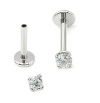 Piercing Labret Ponto de Luz Aço Cirúrgico com Pedra Zircônia Rosca Interna Piercing Labret Ponto de Luz Aço Cirúrgico com Pedra Zircônia Rosca Interna