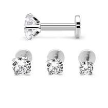 Piercing Labret Ponto de Luz Aço Cirúrgico com Pedra Zircônia Rosca Interna Piercing Labret Ponto de Luz Aço Cirúrgico com Pedra Zircônia Rosca Interna