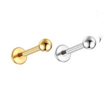 Piercing Labret Titânio G23 Ouro PVD CorDouradoTamanho8mm M Piercing Labret Titânio G23 Ouro PVD CorDouradoTamanho8mm M