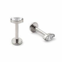 Piercing Labret Titânio Pedra Marquise Rosca Interna Piercing Labret Titânio Pedra Marquise Rosca Interna