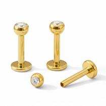 Piercing Labret Titânio Ponto de Luz Rosca Interna Piercing Labret Titânio Ponto de Luz Rosca Interna