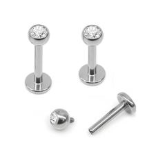 Piercing Labret Titânio Ponto de Luz Rosca Interna
