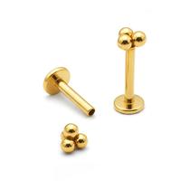 Piercing Labret Trinity em Titânio Rosca Interna