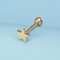 Piercing língua estrela pingente 6mm estilo moda Cor:Dourado Piercing língua estrela pingente 6mm estilo moda Cor:Dourado