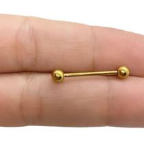 Piercing Mamilo Titânio Antialérgico Dourado Espessura 1.2mm