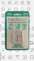 Piercing medisept labret cristal 3mm 1.2x8mm - ms32 prateado