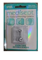 Piercing medisept umbigo 3/8 14g cristal duplo - ms-38 prata Piercing medisept umbigo 3/8 14g cristal duplo - ms-38 prata